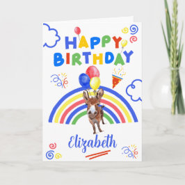 Donkey Birthday Card in White Karte