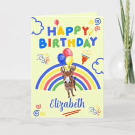 Donkey Birthday Card in Yellow Karte