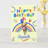 Donkey Birthday Card in Yellow Karte (Gelbe Blume)
