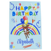 Donkey Birthday Gift Bag in Blue Mittlere Geschenktüte (Vorderseite)