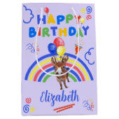 Donkey Birthday Gift Bag in Purple Mittlere Geschenktüte (Vorderseite)