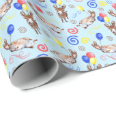 Donkey Birthday Gift Wrapping Paper in Blue Geschenkpapier (Rolleneckpunkt)