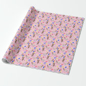 Donkey Birthday Gift Wrapping Paper in Pink Geschenkpapier (Ungerollt)