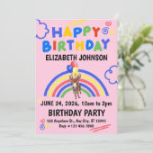 Donkey Birthday Invitation in Pink Einladung (Stehend Vorderseite)