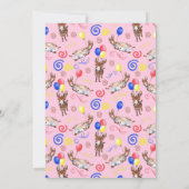 Donkey Birthday Invitation in Pink Einladung (Rückseite)