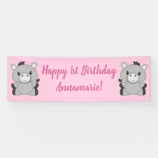 Donkey Birthday Party Banner (Horizontal)