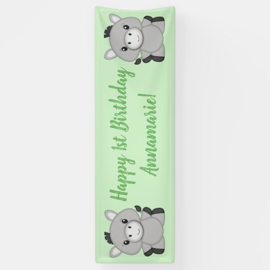 Donkey Birthday Party Banner (Vertikal)