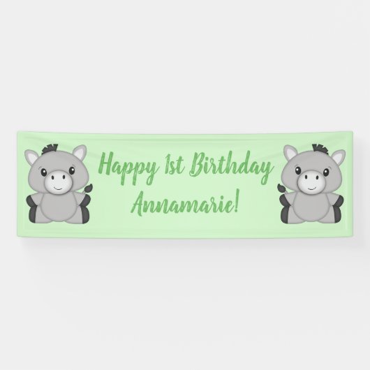 Donkey Birthday Party Banner (Horizontal)