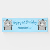 Donkey Birthday Party Blue Banner (Horizontal)