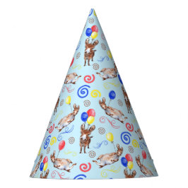 Donkey Birthday Party Hat in Blue Partyhütchen