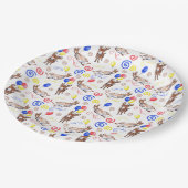 Donkey Birthday Party Paper Plates in White Pappteller (Schrägansicht)