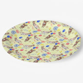 Donkey Birthday Party Paper Plates in Yellow Pappteller (Schrägansicht)