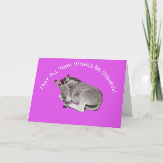 Donkey Birthday Wish Karte (Vorderseite)