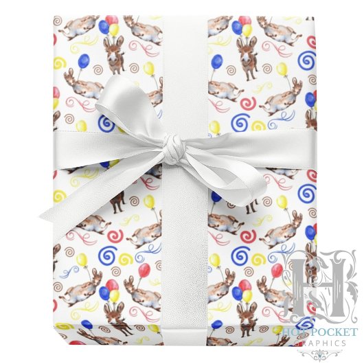 Donkey Birthday Wrapping Paper Geschenkpapier