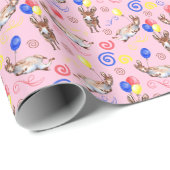 Donkey Birthday Wrapping Paper in Pink Geschenkpapier (Rolleneckpunkt)