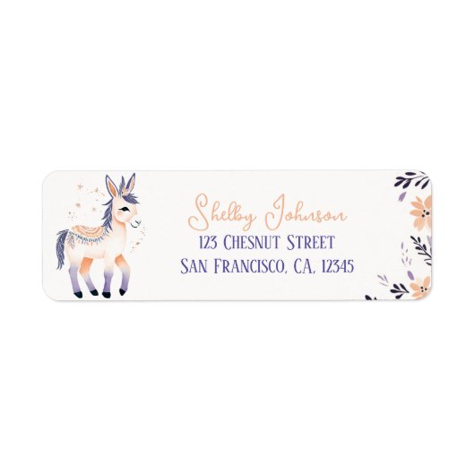 Donkey Boho Peach Lavender Floral Design - (Vorne)