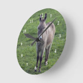 Donkey Brown Tan Animal Foto Runde Wanduhr (Winkel)