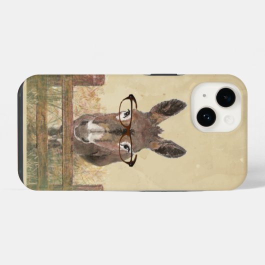 Donkey Burro mit Brille für Kleinkinder iPhone Hülle (Rückseite (Horizontal))