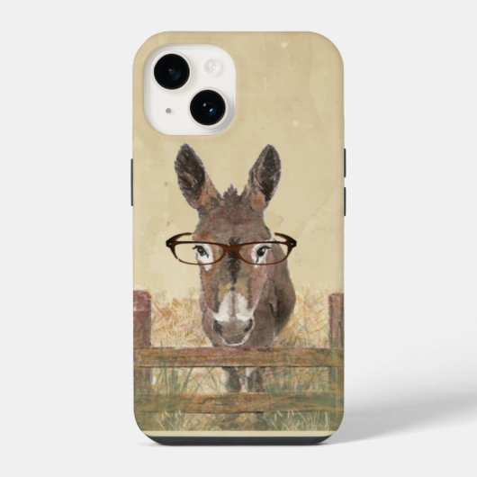 Donkey Burro mit Brille für Kleinkinder iPhone Hülle (Rückseite)
