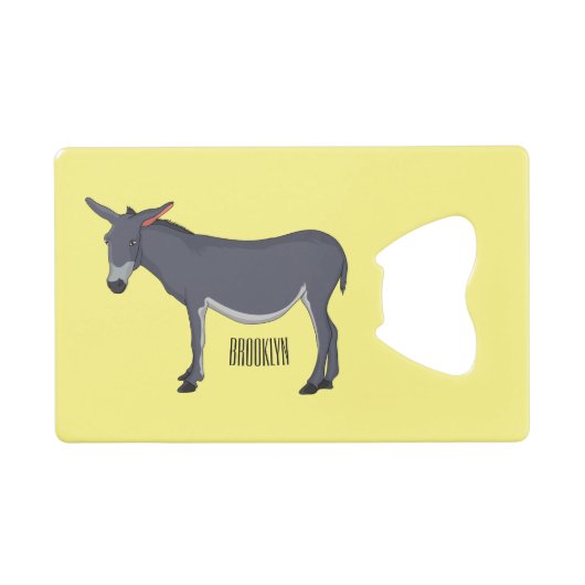 Donkey Cartoon Geldbeutel Flaschenöffner (Vorderseite (Horizontal))