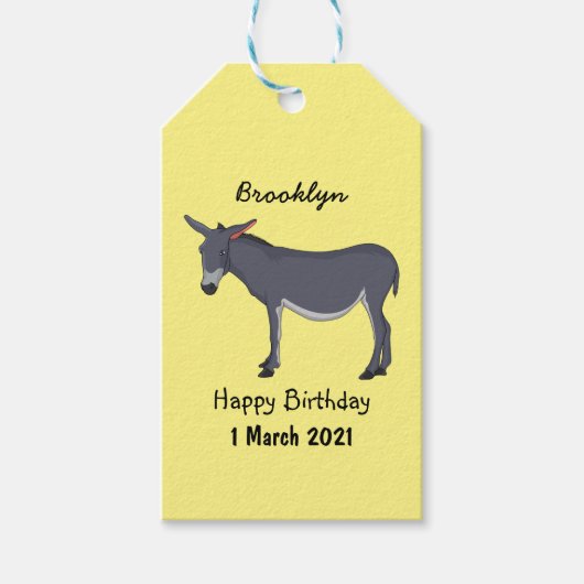 Donkey Cartoon Geschenkanhänger (Vorderseite)