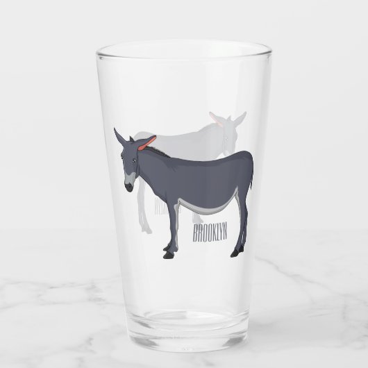 Donkey Cartoon Glas (Rückseite)