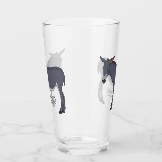 Donkey Cartoon Glas (Links)