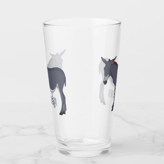 Donkey Cartoon Glas (Rechts)