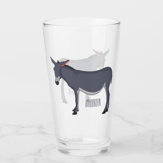 Donkey Cartoon Glas (Vorderseite)