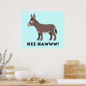 Donkey Cartoon Hee Hawww! Poster (Küche)