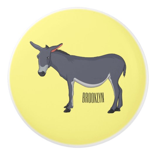 Donkey cartoon illustration keramikknauf (Vorderseite)
