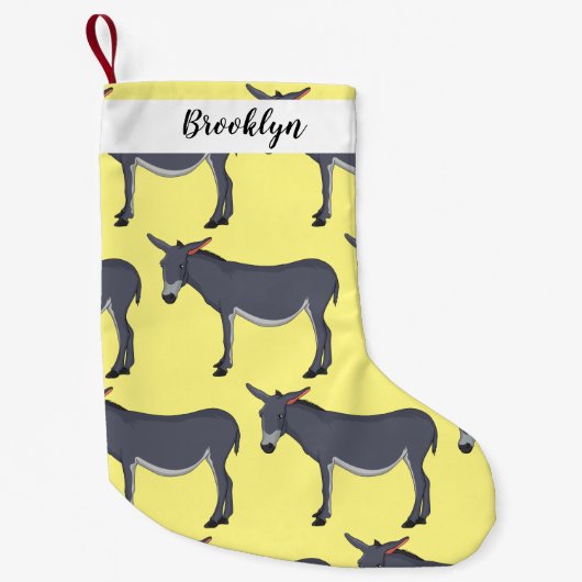 Donkey Cartoon Kleiner Weihnachtsstrumpf (Vorderseite)
