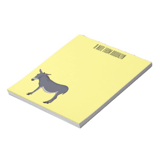 Donkey Cartoon Notizblock (Rotiert)