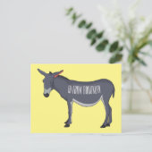 Donkey Cartoon Postkarte (Stehend Vorderseite)