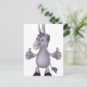 Donkey Cartoon Postkarte (Stehend Vorderseite)