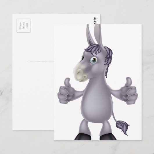 Donkey Cartoon Postkarte (Vorne/Hinten)