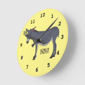 Donkey Cartoon Runde Wanduhr (Winkel)