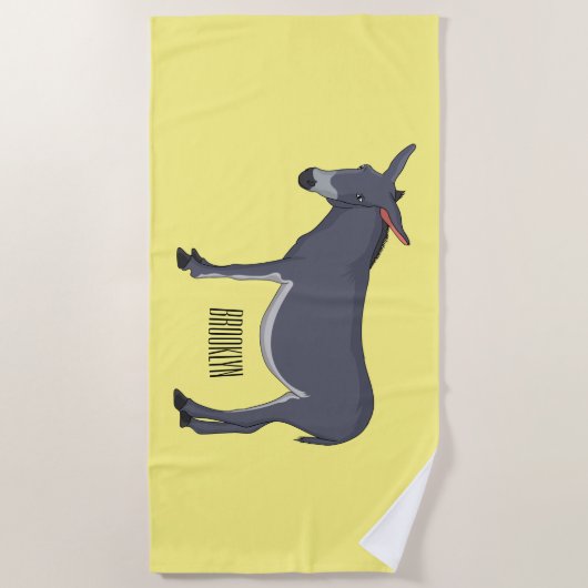 Donkey Cartoon Strandtuch (Vorderseite)