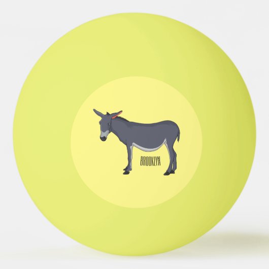 Donkey Cartoon Tischtennisball (Vorderseite)