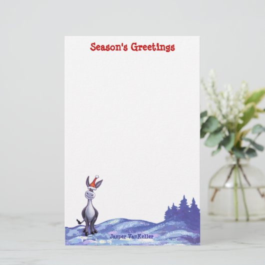 Donkey Christmas Briefpapier (Stehend Vorderseite)