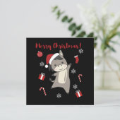 Donkey Christmas Donkeys Winter Animals Einladung (Stehend Vorderseite)