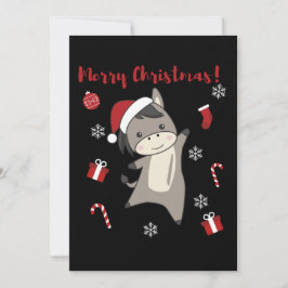 Donkey Christmas Donkeys Winter Animals Feiertagskarte
