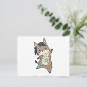 Donkey Christmas Donkeys Winter Animals Postkarte (Stehend Vorderseite)