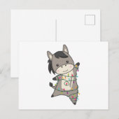 Donkey Christmas Donkeys Winter Animals Postkarte (Vorne/Hinten)