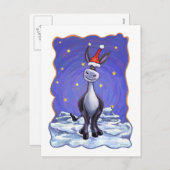 Donkey Christmas Feiertagspostkarte (Vorne/Hinten)