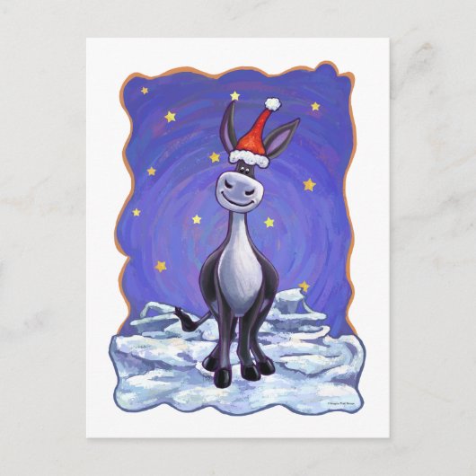 Donkey Christmas Feiertagspostkarte (Vorderseite)