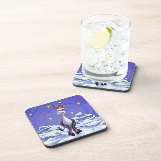 Donkey Christmas Getränkeuntersetzer (Rechte Seite)