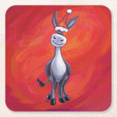 Donkey Christmas Rechteckiger Pappuntersetzer (Vorderseite)