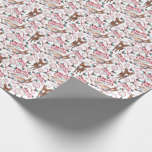 Donkey Christmas Wrapping Paper Geschenkpapier (Ecke)