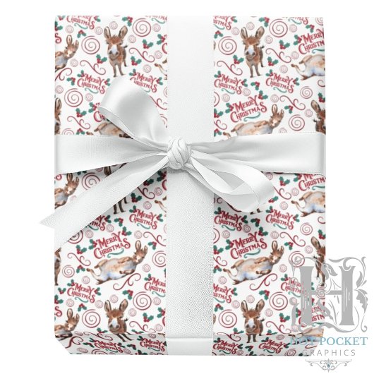 Donkey Christmas Wrapping Paper Geschenkpapier